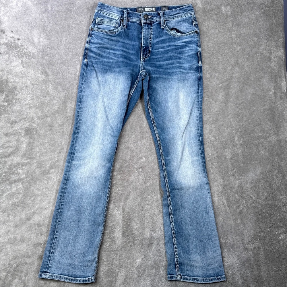 BKE Jake Straight Leg Jeans Mens Actual Sz 29x29 Blue Medium Wash Stretch Denim